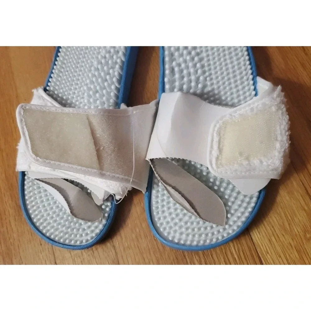 TRUE BLUE SPA Shoes Sandals‎ Massaging Terry Cloth Loop Womens L/XL
